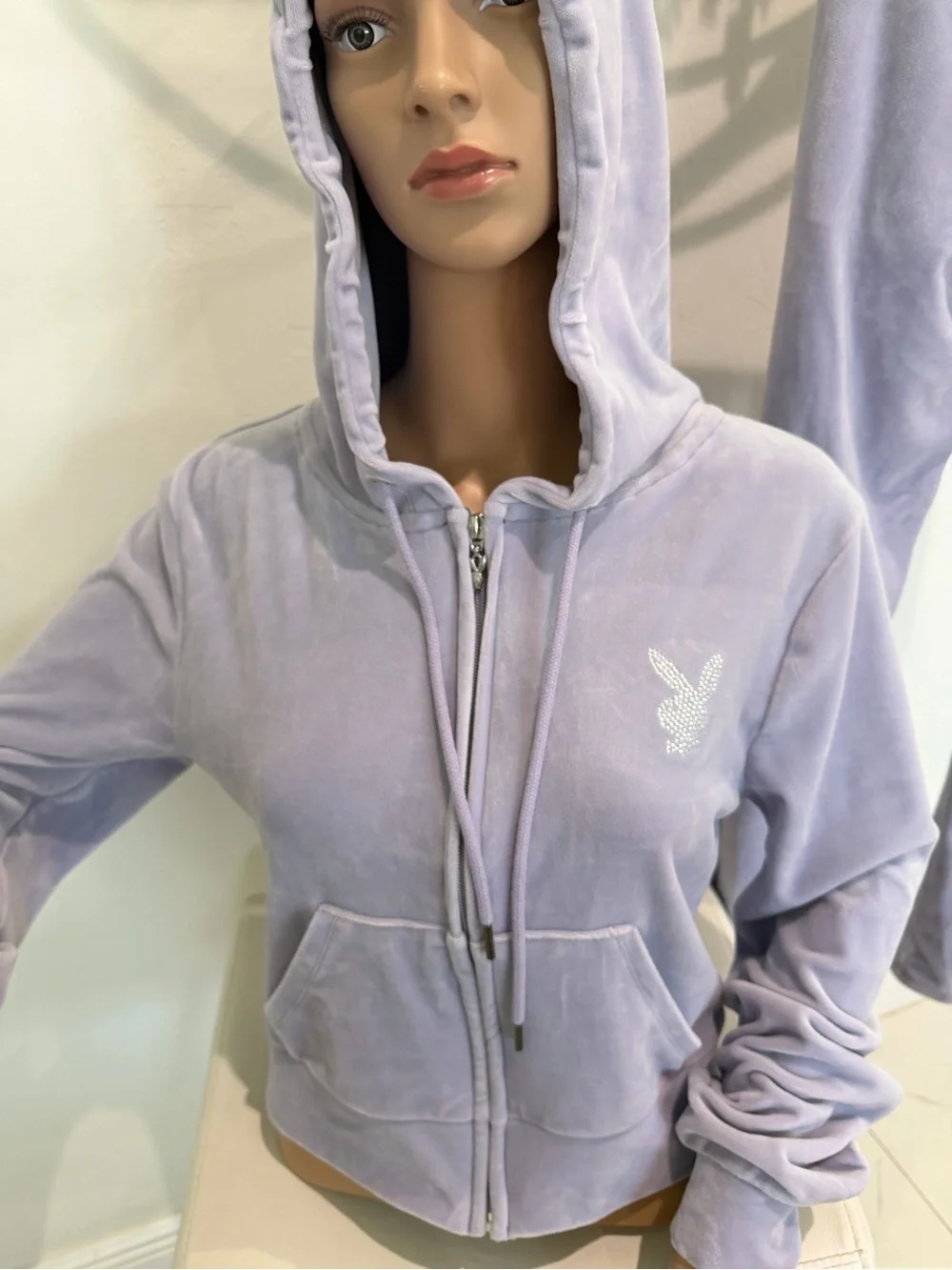 PLAYBOY Lavender Velour Hoodie & Joggers Set - Picture 3 of 6
